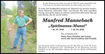 Traueranzeigen Von Manfred Mannebach Rz Trauer De