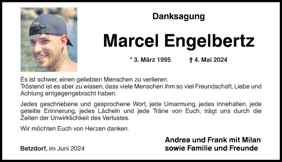 Traueranzeigen Von Marcel Engelbertz Rz Trauer De