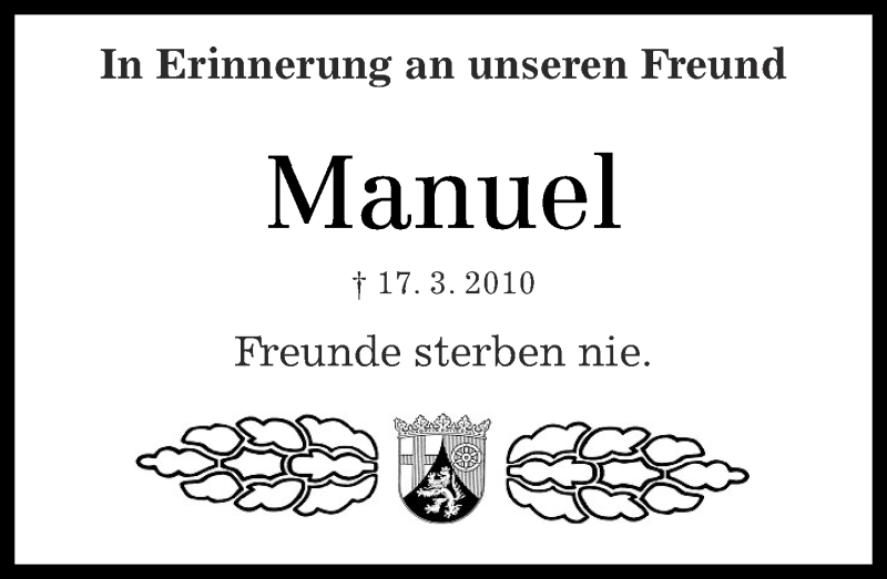  Traueranzeige für Manuel Kopper vom 16.03.2013 aus Rhein-Zeitung