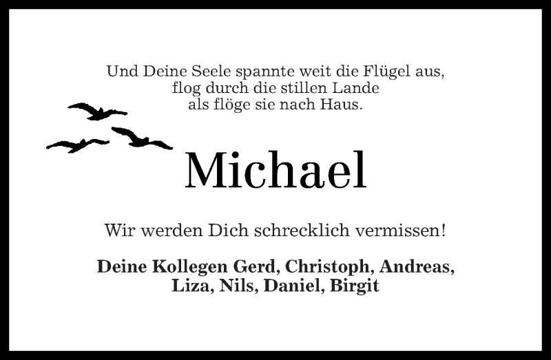  Traueranzeige für Michael Wehmeyer vom 14.07.2015 aus Rhein-Zeitung