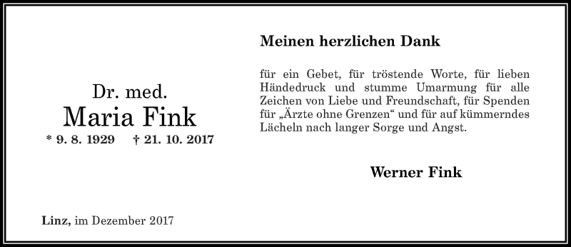 Traueranzeigen Von Maria Fink | Rz-trauer.de