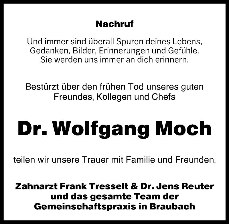 Traueranzeige für Wolfgang Moch vom 23.12.2017 aus Rhein-Lahn-Zeitung