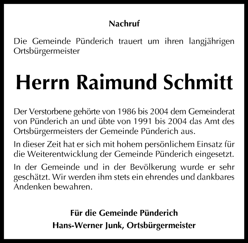 Traueranzeigen Von Raimund Schmidt Schwaebische De Trauerportal My