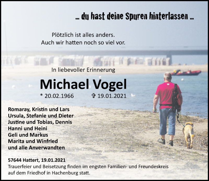  Traueranzeige für Michael Vogel vom 23.01.2021 aus Westerwälder Zeitung