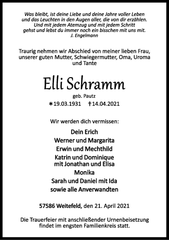 Guten abend grüße von elli schramm