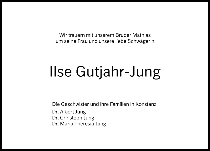  Traueranzeige für Ilse Gutjahr-Jung vom 08.05.2021 aus Rhein-Lahn-Zeitung