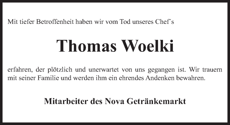  Traueranzeige für Thomas Woelki vom 11.09.2021 aus Rhein-Zeitung