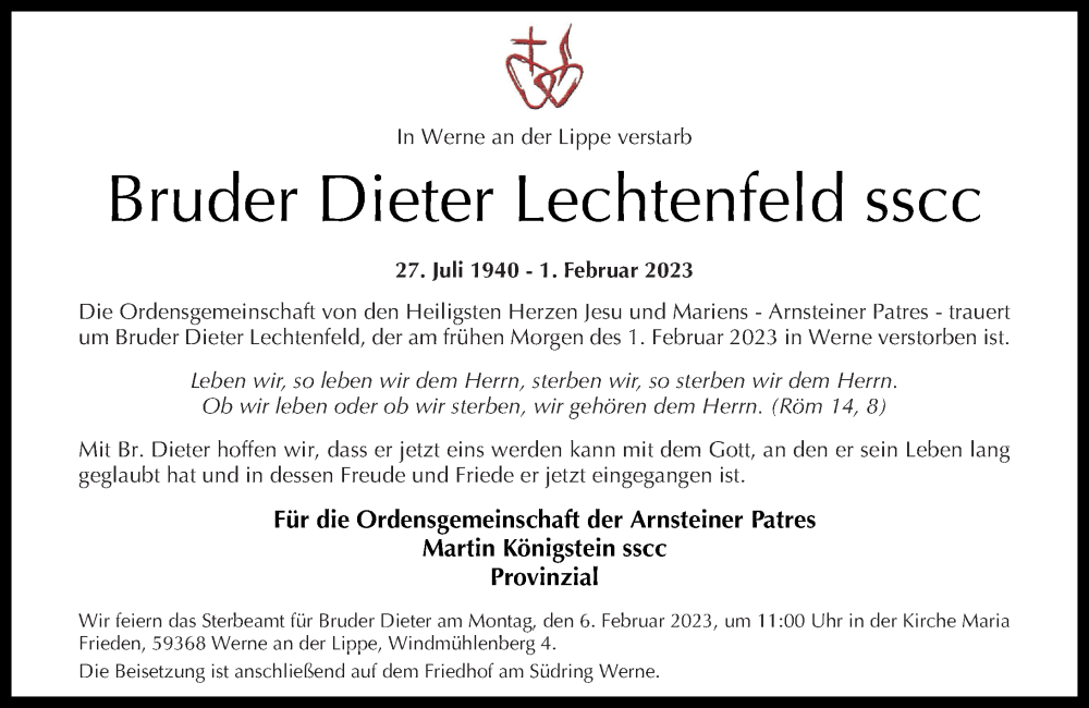  Traueranzeige für Dieter Lechtenfeld vom 03.02.2023 aus Rhein-Lahn-Zeitung