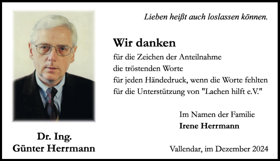 Traueranzeige von Günter Herrmann von Rhein-Zeitung