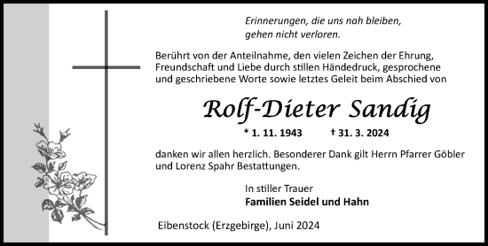 Traueranzeige von Rolf-Dieter Sandig von Rhein-Zeitung