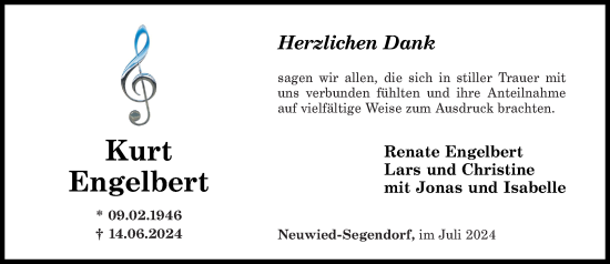 Traueranzeige von Kurt Engelbert von Rhein-Zeitung