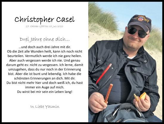 Traueranzeige von Christopher Casel von Rhein-Zeitung