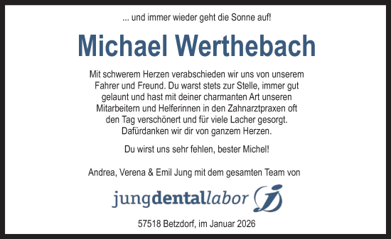 Traueranzeige von Michael Werthebach von Rhein-Zeitung