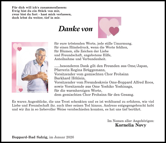 Traueranzeige von Andreas Novy von Rhein-Hunsrück-Zeitung