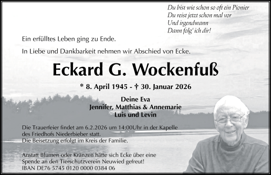Traueranzeige von Eckard G. Wockenfuß von Rhein-Zeitung