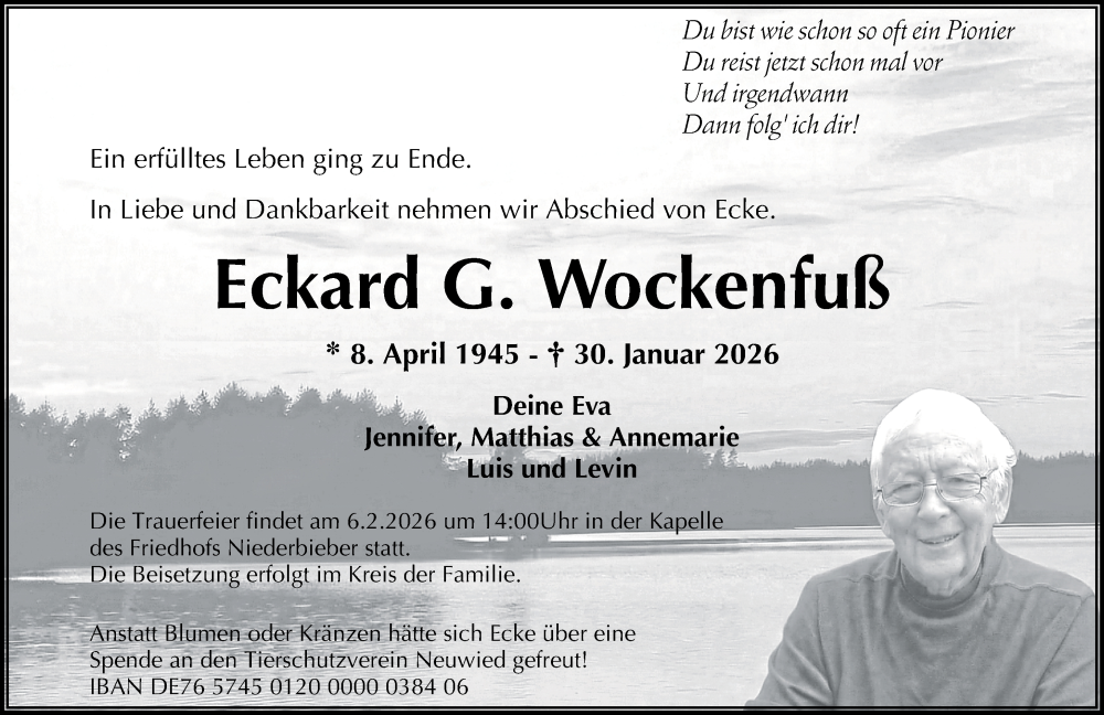  Traueranzeige für Eckard G. Wockenfuß vom 03.02.2026 aus Rhein-Zeitung